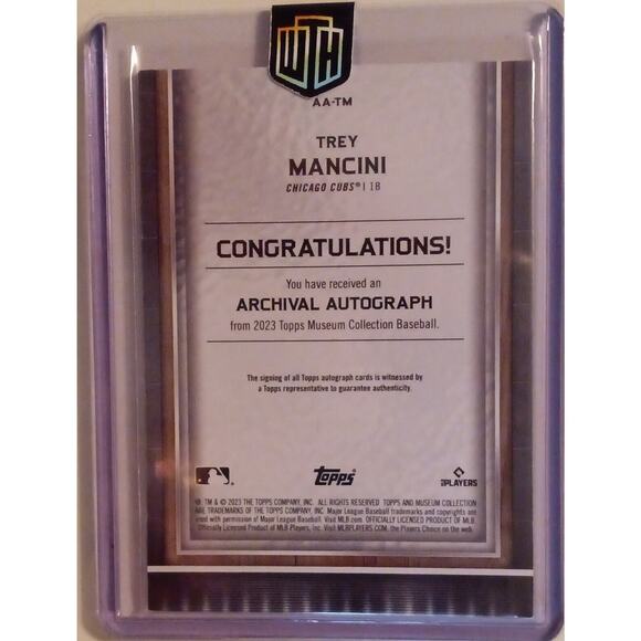 Trey Mancini 2023 "Topps Museum Collection" (Archival Autograph) 22 /50 CUBS - Picture 2 of 6